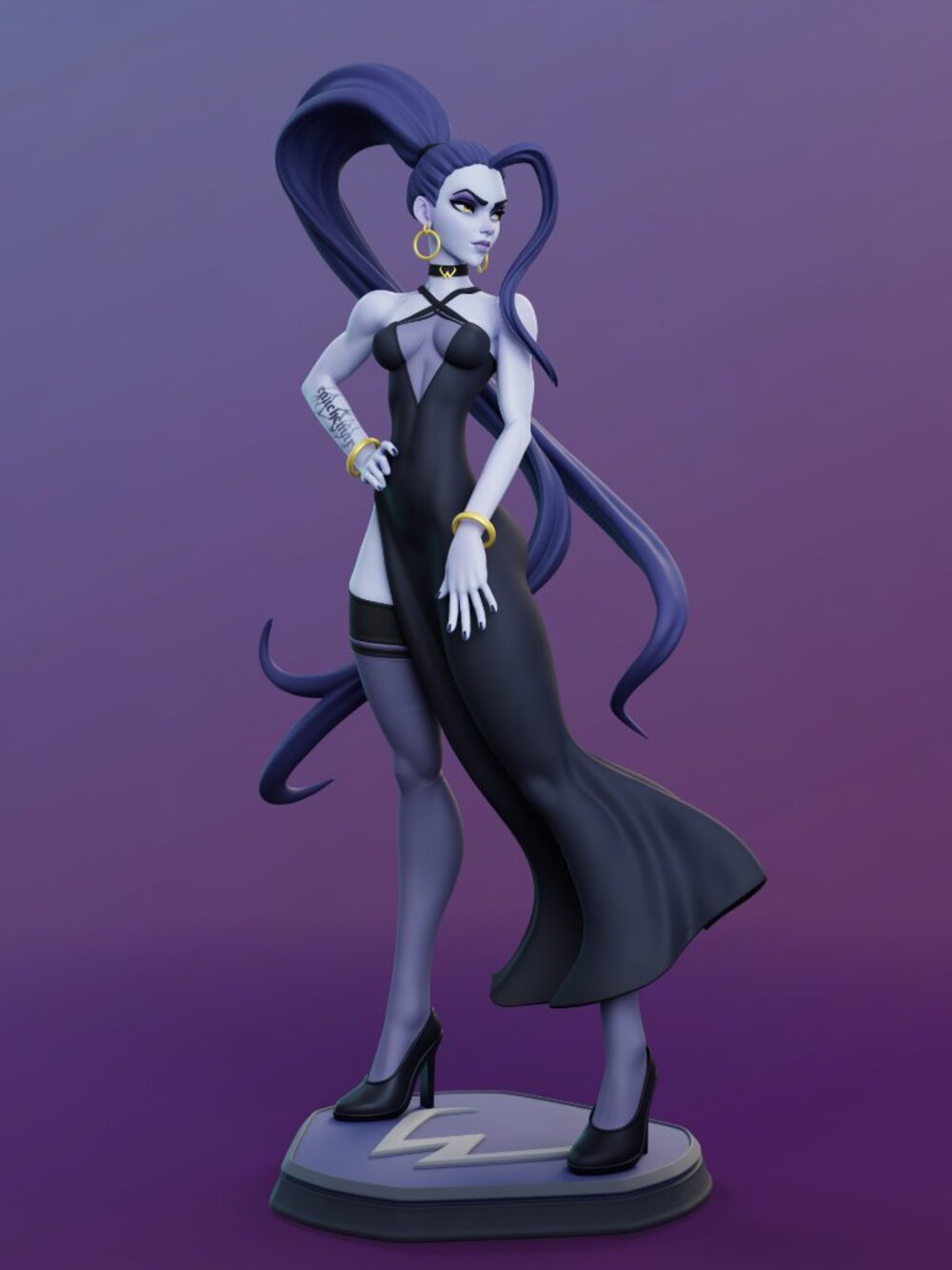 Widowmaker from Overwatch, dress Resin Statue Part Kit